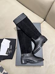 Chanel Thigh Boots Suede Calfskin & Calfskin Black 3.5cm - 3
