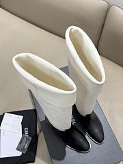 Chanel Thigh Boots Suede Calfskin & Calfskin White Black 3.5cm - 5