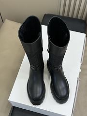 Dior D-Town Boot Black Calfskin and Nylon with Embroidered Cannage Motif - 5