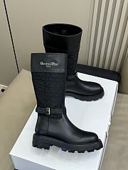 Dior D-Town Boot Black Calfskin and Nylon with Embroidered Cannage Motif - 6