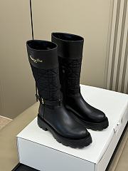 Dior D-Town Boot Black Calfskin and Nylon with Embroidered Cannage Motif - 4