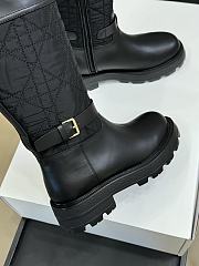 Dior D-Town Boot Black Calfskin and Nylon with Embroidered Cannage Motif - 2