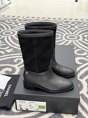 Chanel Mid-Calf Boots Suede Calfskin & Calfskin Black 3.5cm - 1