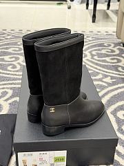 Chanel Mid-Calf Boots Suede Calfskin & Calfskin Black 3.5cm - 6