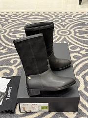 Chanel Mid-Calf Boots Suede Calfskin & Calfskin Black 3.5cm - 4