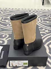 Chanel Mid-Calf Boots Suede Calfskin & Calfskin Brown Black 3.5cm - 6