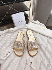 Dior D-Club Slide Gold Tone Laminated Calfskin - 1