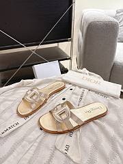 Dior D-Club Slide Gold Tone Laminated Calfskin - 6