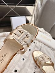 Dior D-Club Slide Gold Tone Laminated Calfskin - 5