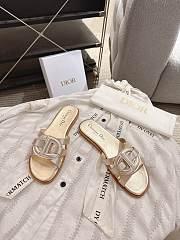 Dior D-Club Slide Gold Tone Laminated Calfskin - 4