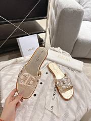 Dior D-Club Slide Gold Tone Laminated Calfskin - 2