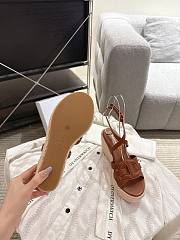 Dior D-Club Wedge Sandal Camel Calfskin 9.5cm - 6