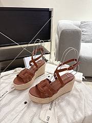 Dior D-Club Wedge Sandal Camel Calfskin 9.5cm - 4