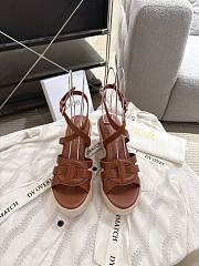 Dior D-Club Wedge Sandal Camel Calfskin 9.5cm - 3