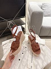 Dior D-Club Wedge Sandal Camel Calfskin 9.5cm - 2