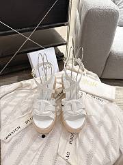 Dior D-Club Wedge Sandal White Calfskin 9.5cm - 6