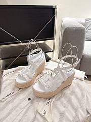 Dior D-Club Wedge Sandal White Calfskin 9.5cm - 5