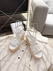Dior D-Club Wedge Sandal White Calfskin 9.5cm - 4