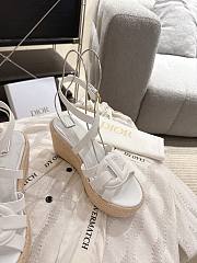 Dior D-Club Wedge Sandal White Calfskin 9.5cm - 2