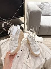 Dior D-Club Wedge Sandal White Calfskin 9.5cm - 3