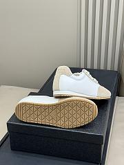 Prada Nappa Leather And Suede Sneakers Ivory/ Pumice Gray  - 3