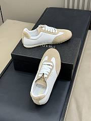 Prada Nappa Leather And Suede Sneakers Ivory/ Pumice Gray  - 2