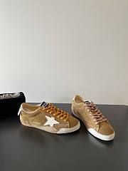 Golden Goose True Star In Tobacco Colored Suede With White Star And Platinum Heel Tab - 5