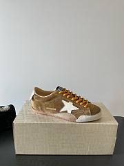 Golden Goose True Star In Tobacco Colored Suede With White Star And Platinum Heel Tab - 2