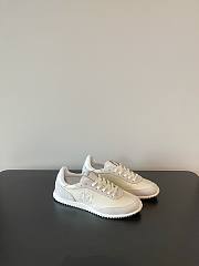 Celine Racer Low Top Sneaker In Nylon Suede Calfskin And Calfskin Vanilla - 4