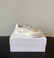 Celine Racer Low Top Sneaker In Nylon Suede Calfskin And Calfskin Vanilla - 1