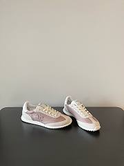Celine Racer Low Top Sneaker In Nylon Suede Calfskin And Calfskin Pinkwood - 5