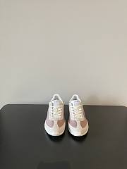 Celine Racer Low Top Sneaker In Nylon Suede Calfskin And Calfskin Pinkwood - 3