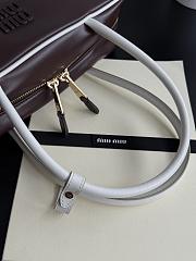 Miumiu Beau Leather Bag Briarwood/ White - 34x23x10cm - 6