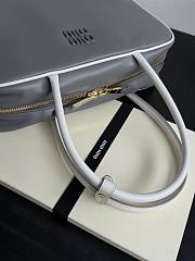 Miumiu Beau Leather Bag Gray/ White - 34x23x10cm - 5