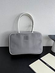 Miumiu Beau Leather Bag Gray/ White - 34x23x10cm - 4