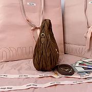 Miumiu Wander Matelasse Suede Hobo Bag Coca Brown - 20x17x6cm - 6