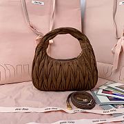 Miumiu Wander Matelasse Suede Hobo Bag Coca Brown - 20x17x6cm - 5
