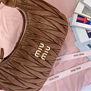 Miumiu Wander Matelasse Suede Hobo Bag Coca Brown - 20x17x6cm - 2