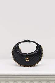 Chanel Mini Pouch Shiny Crumpled Lambskin & Gold Tone Metal Black - 12x13x8cm - 1