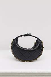 Chanel Mini Pouch Shiny Crumpled Lambskin & Gold Tone Metal Black - 12x13x8cm - 5