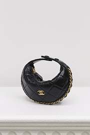 Chanel Mini Pouch Shiny Crumpled Lambskin & Gold Tone Metal Black - 12x13x8cm - 4