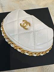 Chanel Mini Pouch Shiny Crumpled Lambskin & Gold Tone Metal White - 12x13x8cm - 5
