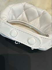 Chanel Mini Pouch Shiny Crumpled Lambskin & Gold Tone Metal White - 12x13x8cm - 4