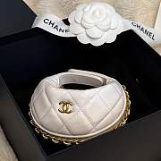 Chanel Mini Pouch Shiny Crumpled Lambskin & Gold Tone Metal White - 12x13x8cm - 2