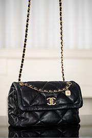 Chanel Maxi Hobo Lambskin Gold Tone Black - 35x24x10cm - 3