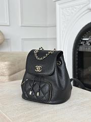 Chanel Backpack Grained Shiny Calfskin & Gold Tone Metal  Black - 20x19x12cm - 4