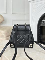 Chanel Backpack Grained Shiny Calfskin & Gold Tone Metal  Black - 20x19x12cm - 3