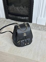 Chanel Backpack Grained Shiny Calfskin & Gold Tone Metal  Black - 20x19x12cm - 2
