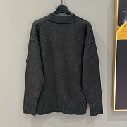 Ami Paris White Wool Ami De Coeur Crewneck Sweater Dark Gray/Black - 2