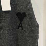 Ami Paris White Wool Ami De Coeur Crewneck Sweater Dark Gray/Black - 6